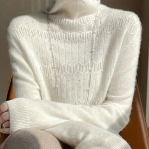 Sequenced wool sweater/ turtleneck